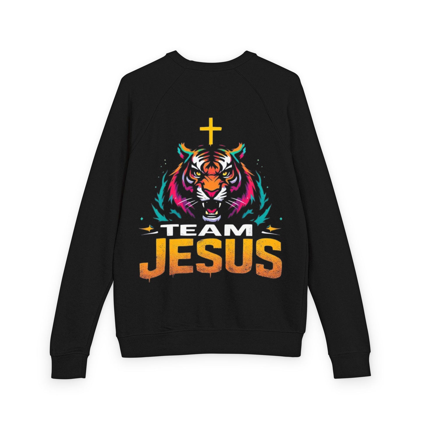TEAM JESUS Unisex French Terry Raglan Crewneck, Christian Sweatshirt, Inspirational Apparel, Faith-Based Gift, Religious Fashion