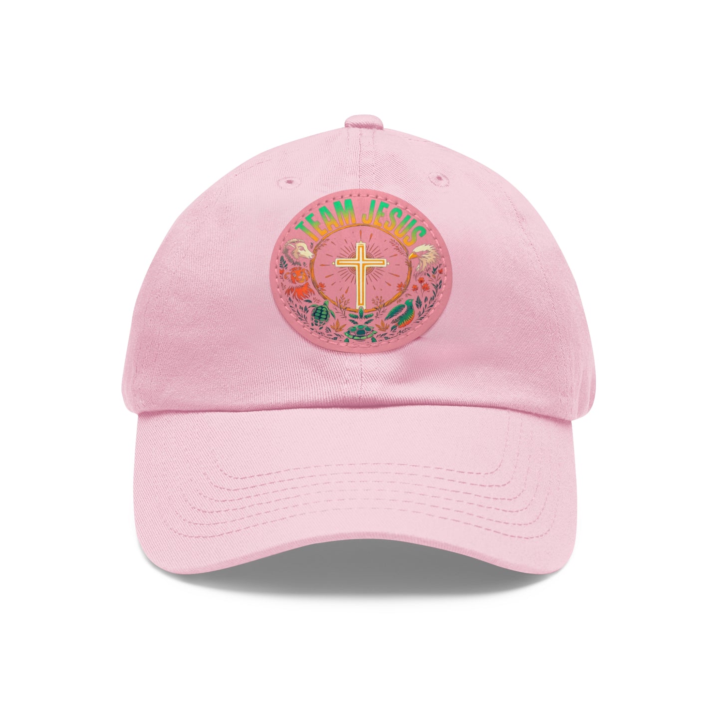 Team Jesus Hat with Leather Patch, Faith-Based Hat, Christian Gift, Casual Wear, Outdoor Activities, Religious Apparel