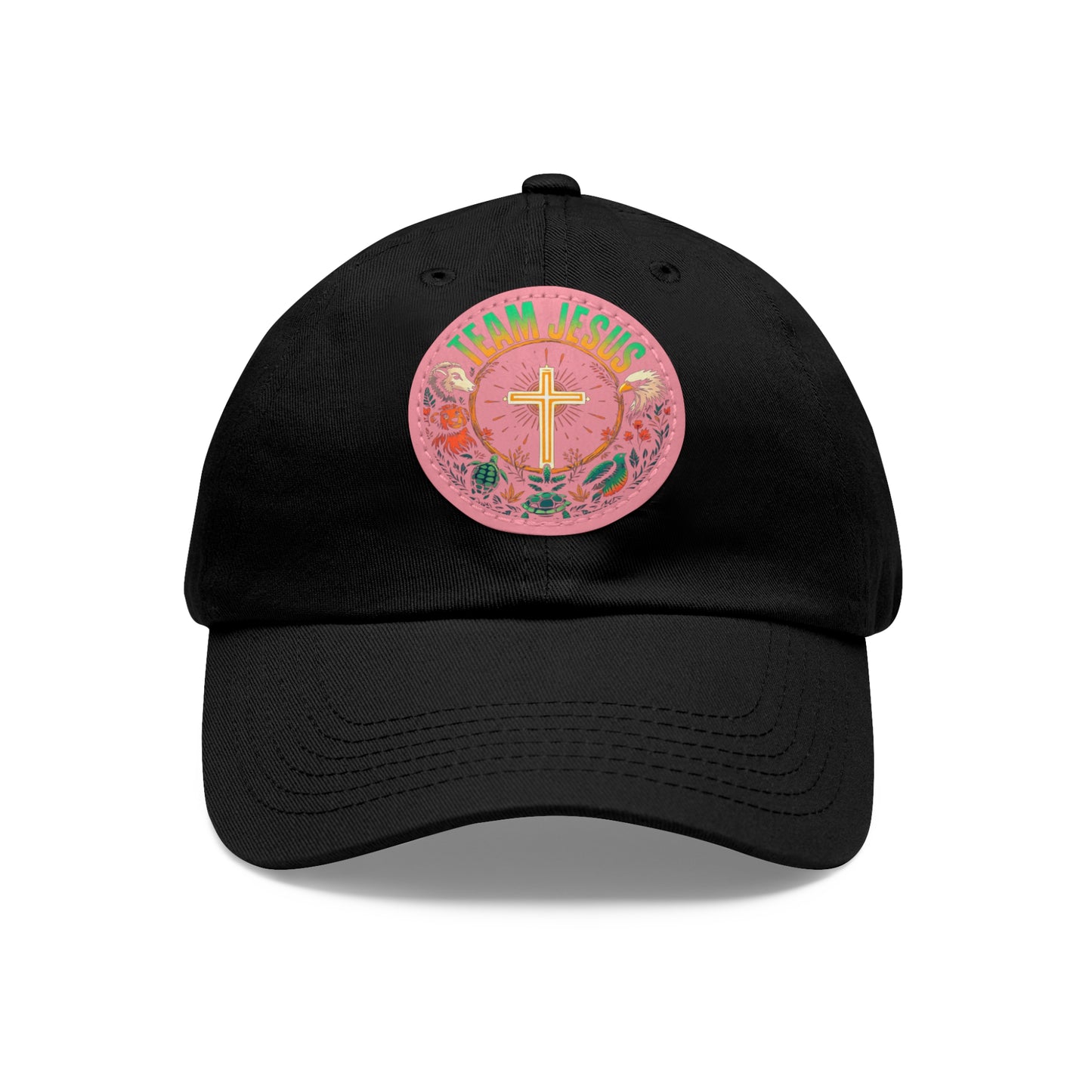 Team Jesus Hat with Leather Patch, Faith-Based Hat, Christian Gift, Casual Wear, Outdoor Activities, Religious Apparel