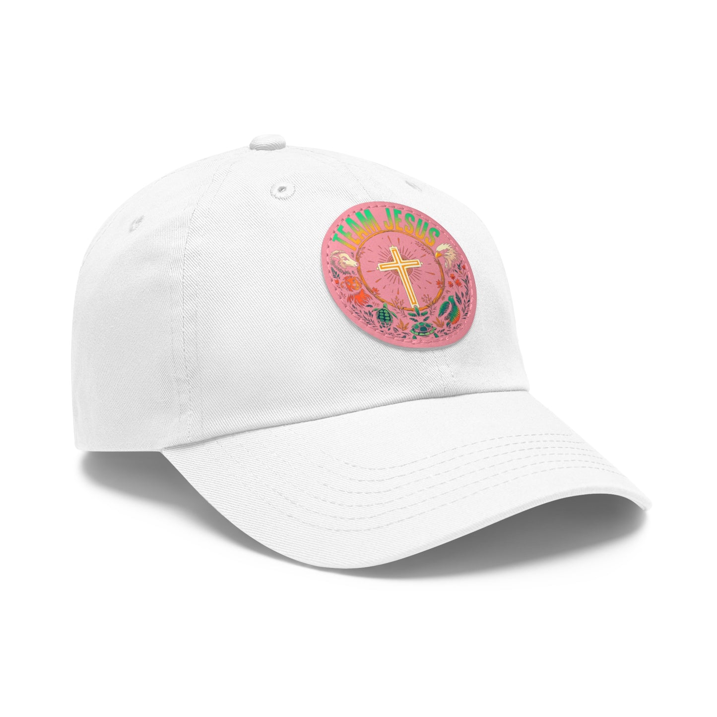 Team Jesus Hat with Leather Patch, Faith-Based Hat, Christian Gift, Casual Wear, Outdoor Activities, Religious Apparel