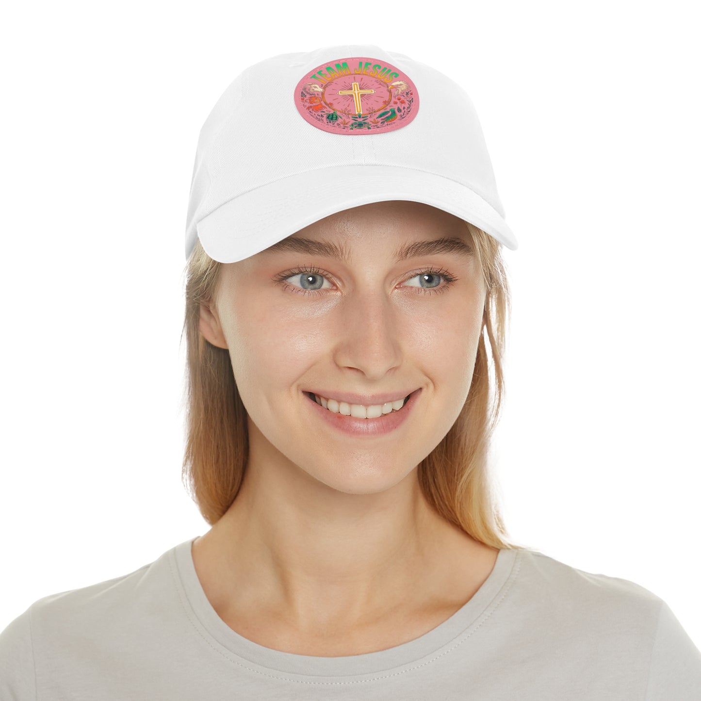 Team Jesus Hat with Leather Patch, Faith-Based Hat, Christian Gift, Casual Wear, Outdoor Activities, Religious Apparel