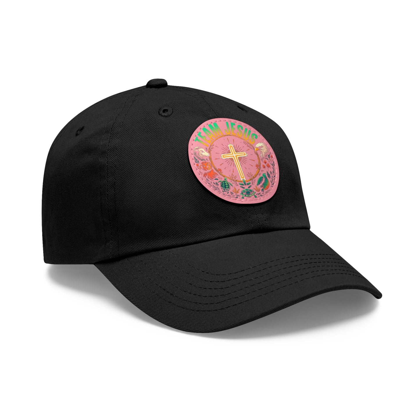 Team Jesus Hat with Leather Patch, Faith-Based Hat, Christian Gift, Casual Wear, Outdoor Activities, Religious Apparel