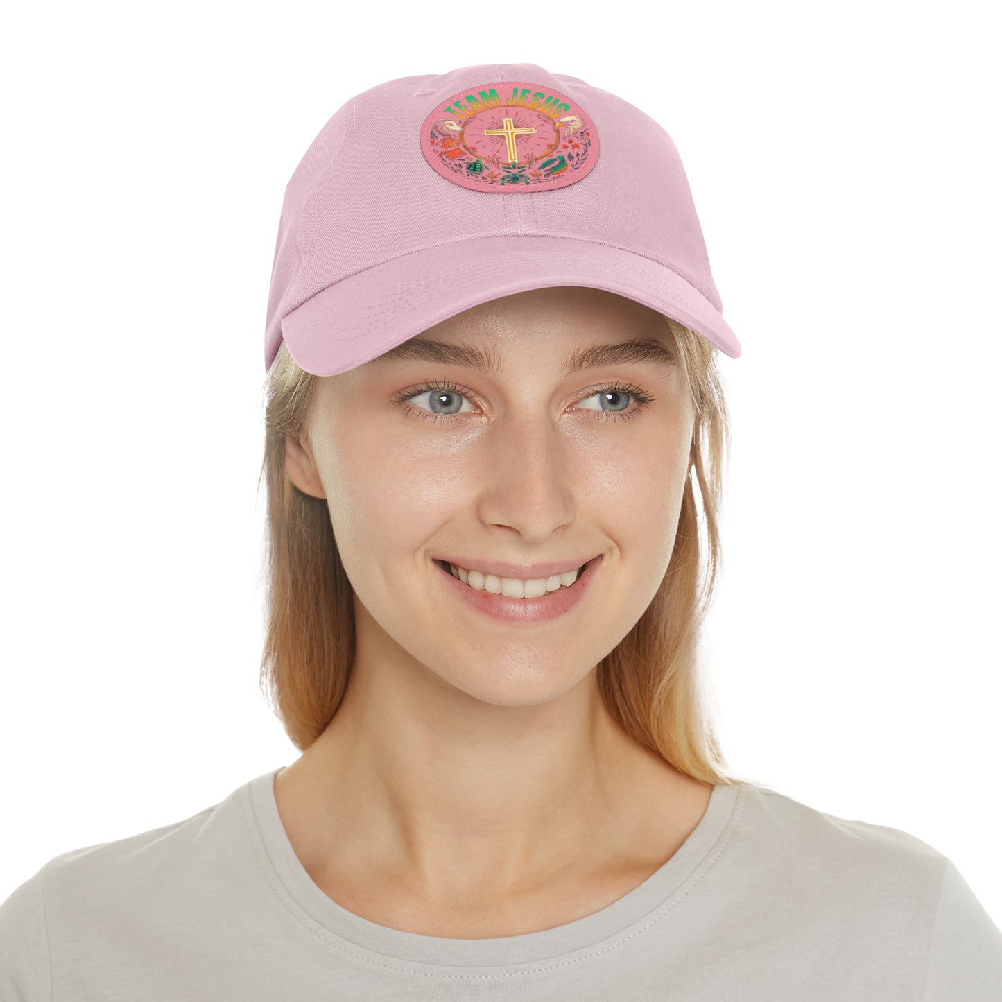 Team Jesus Hat with Leather Patch, Faith-Based Hat, Christian Gift, Casual Wear, Outdoor Activities, Religious Apparel