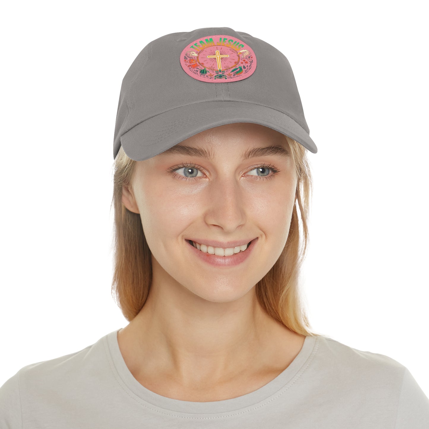 Team Jesus Hat with Leather Patch, Faith-Based Hat, Christian Gift, Casual Wear, Outdoor Activities, Religious Apparel