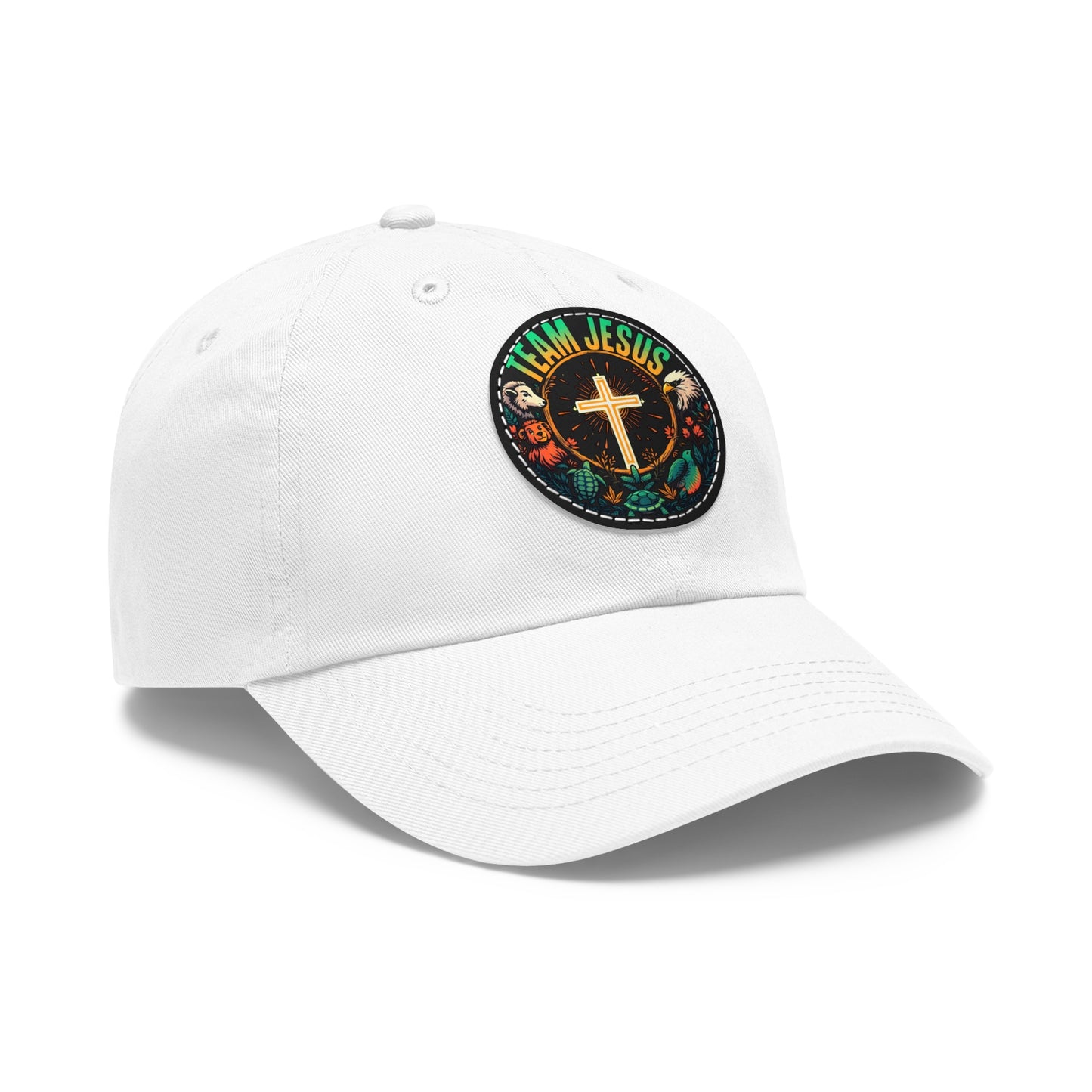Team Jesus Hat with Leather Patch, Faith-Based Hat, Christian Gift, Casual Wear, Outdoor Activities, Religious Apparel