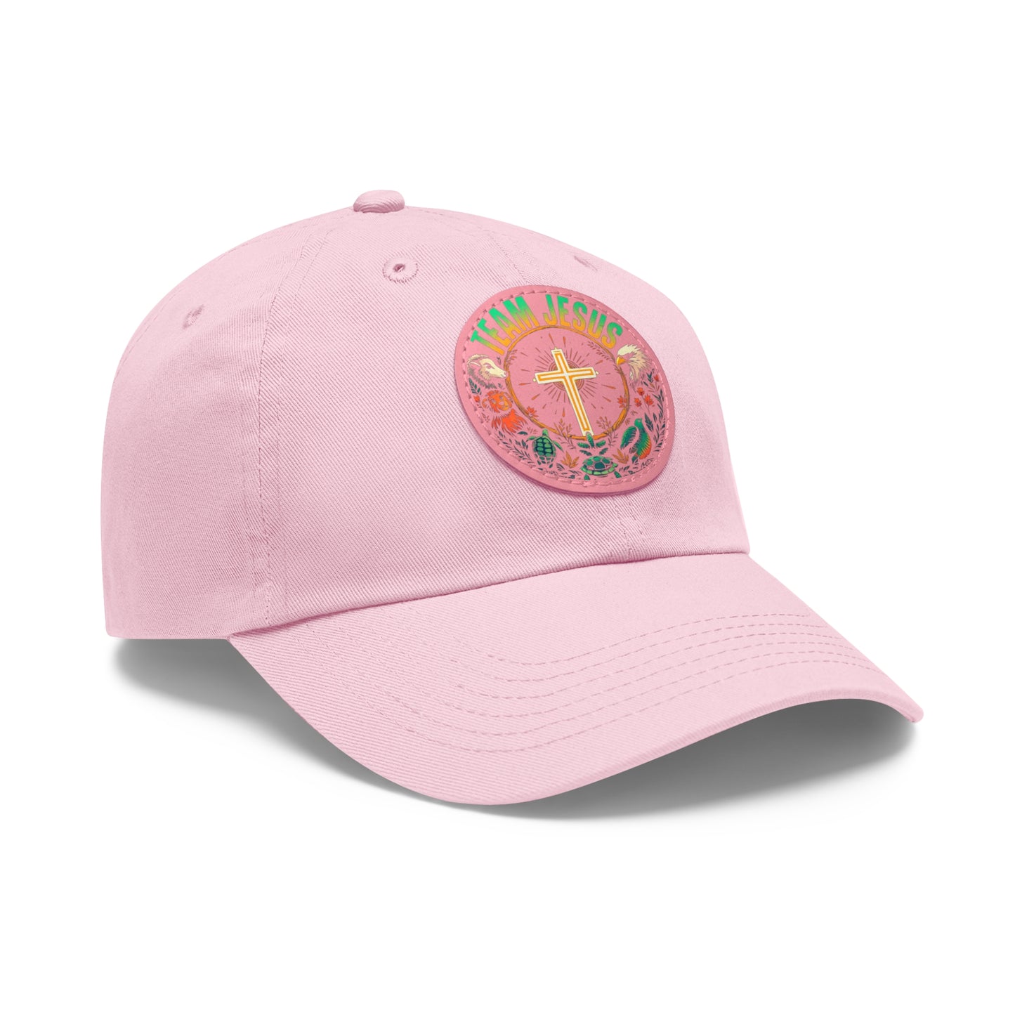 Team Jesus Hat with Leather Patch, Faith-Based Hat, Christian Gift, Casual Wear, Outdoor Activities, Religious Apparel