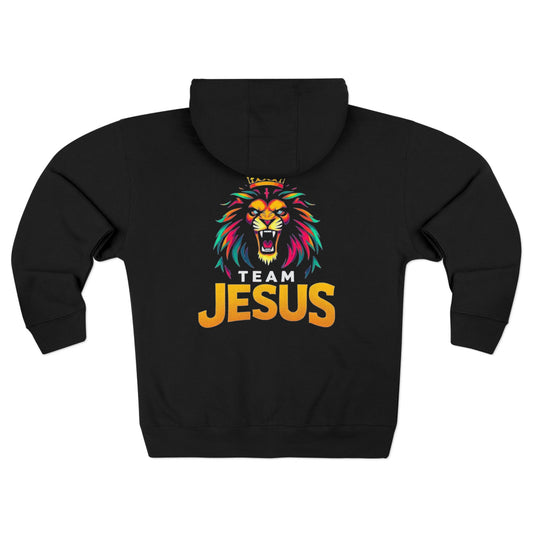 Lion of Judah Jesus Unisex Zip Hoodie, Perfect for Faith and Inspiration, Christian Apparel, Gifts for Believers, Casual & Cozy Sweater
