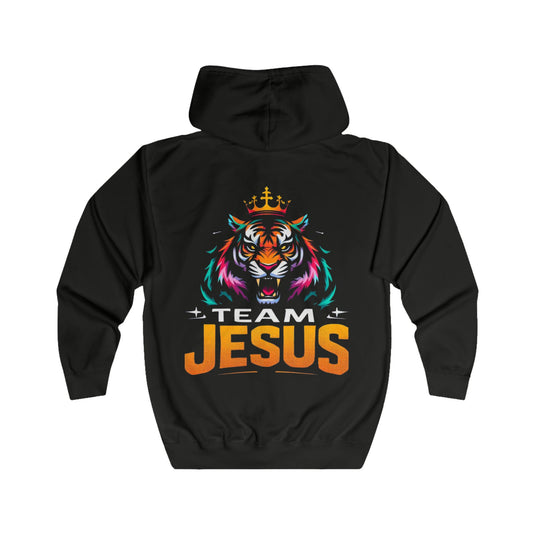 Team Jesus Full Zip Hoodie - Unisex, Religious Apparel, Casual Wear, Gift for Believers, Comfortable Streetwear